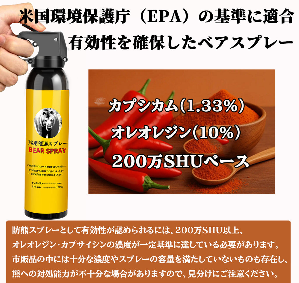 熊スプレー 熊よけスプレー 催涙スプレー 熊撃退用スプレー ペッパースプレー 熊よけ 熊対策 クマ撃退用大型スプレー ベアスプレー 護身用