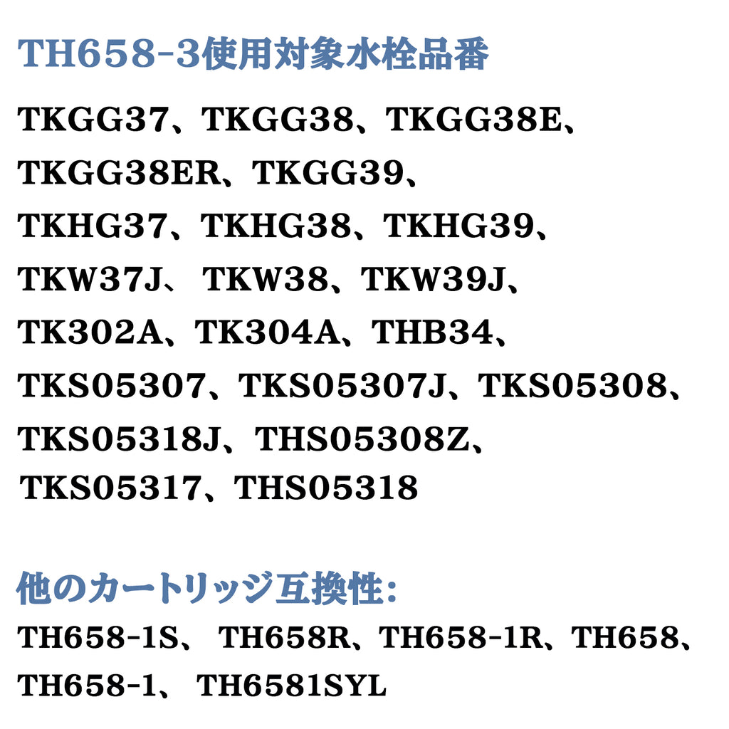 TOTO対応 [TH658-3]浄水器カートリッジ 高性能タイプ 12物質除去 オールインワン 塩素除去カートリッジ 浄水カートリッジ TH658タイプ用 3個セット